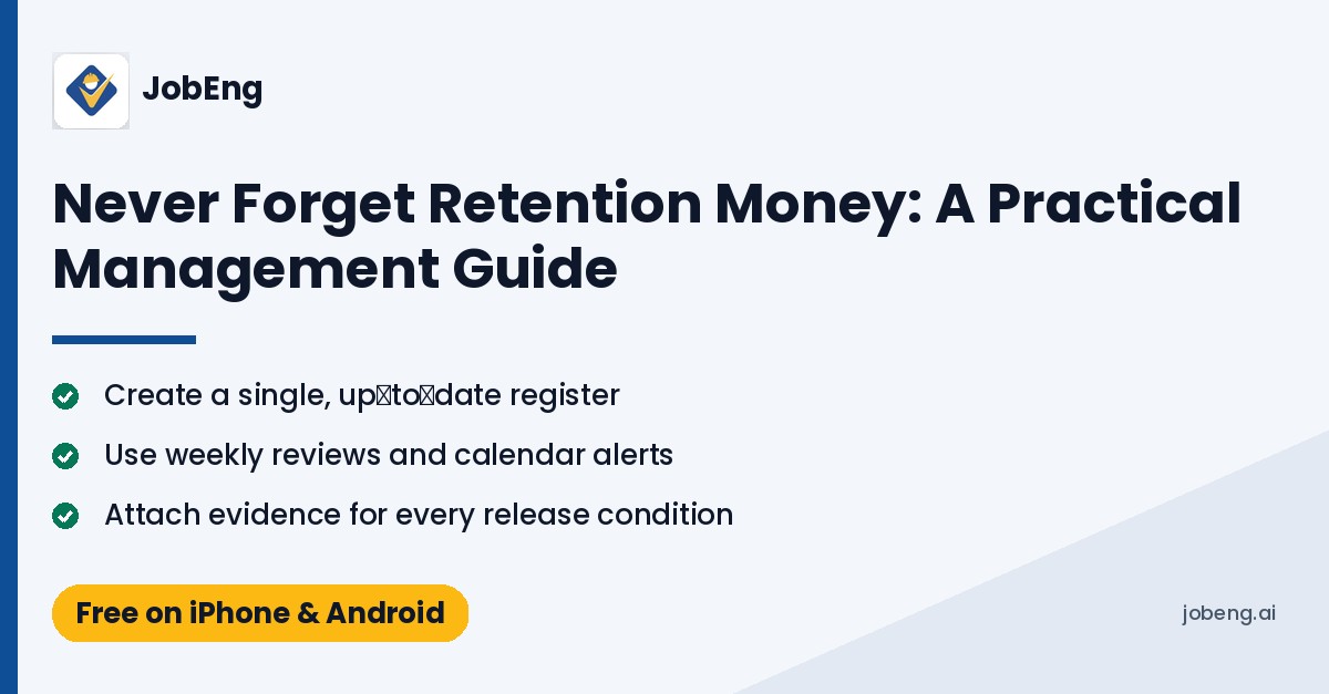 Never Forget Retention Money: A Practical Management Guide