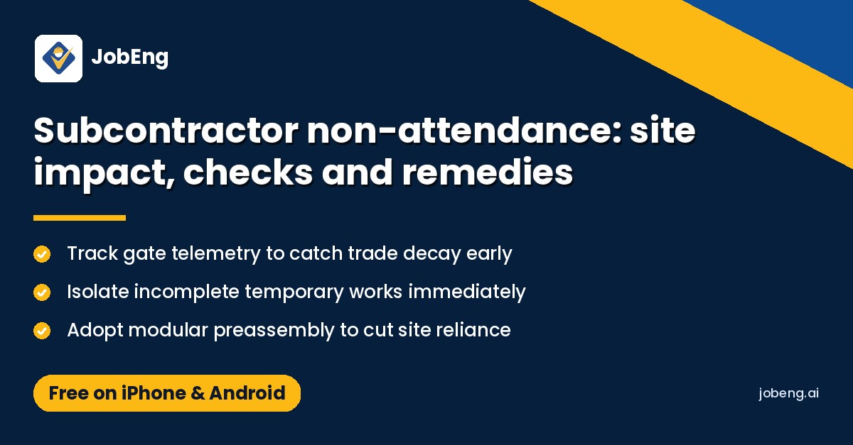 Subcontractor non-attendance: site impact, checks and remedies
